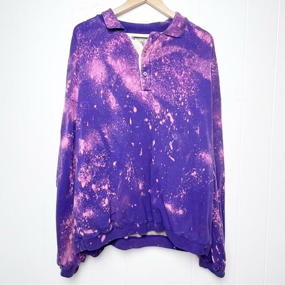 Vintage The Territory Ahead Purple Pink Tie Dye Polo Sweatshirt Men’s Size XL - Picture 1 of 12